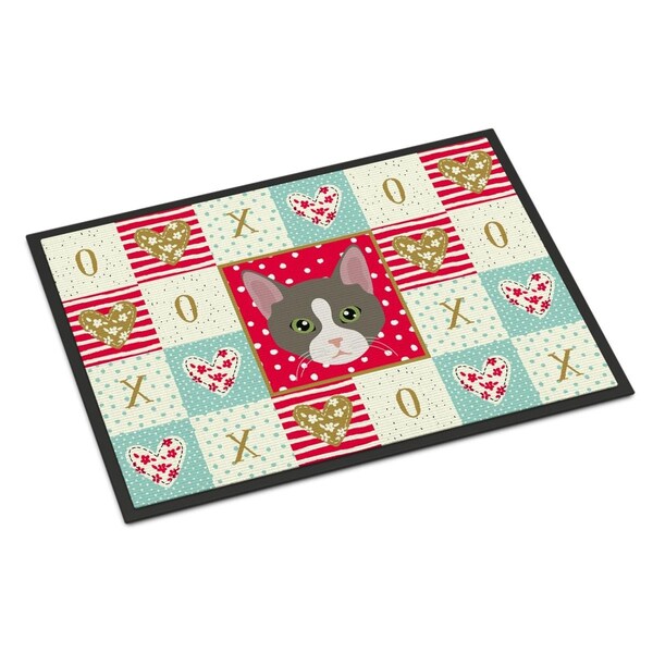 Carolines Treasures 18 x 27 in. Brazilian Shorthair Cat Love Indoor or Outdoor Mat CK5092MAT - main
